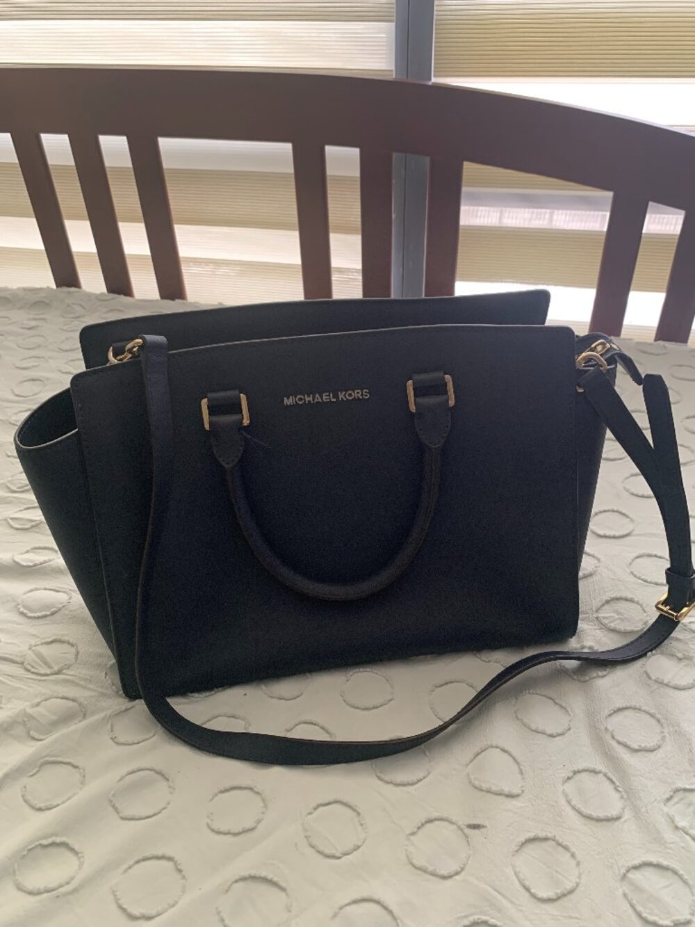 Authentic Michael Kors Navy Satchel - Crossbody Bag